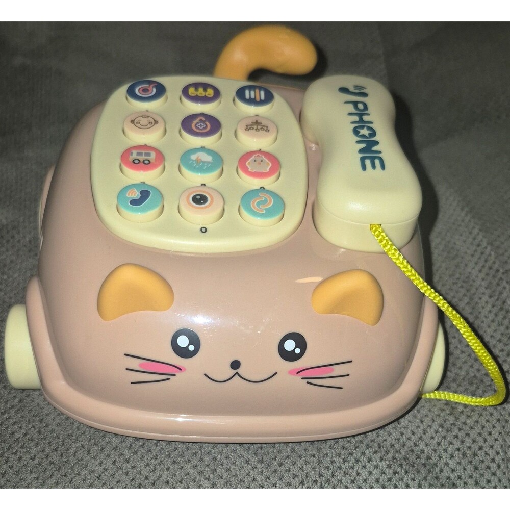 LUOGUI Toys Cat Pull-Along Toy Phone w/ Cord, Preschool, 18 Months & Up